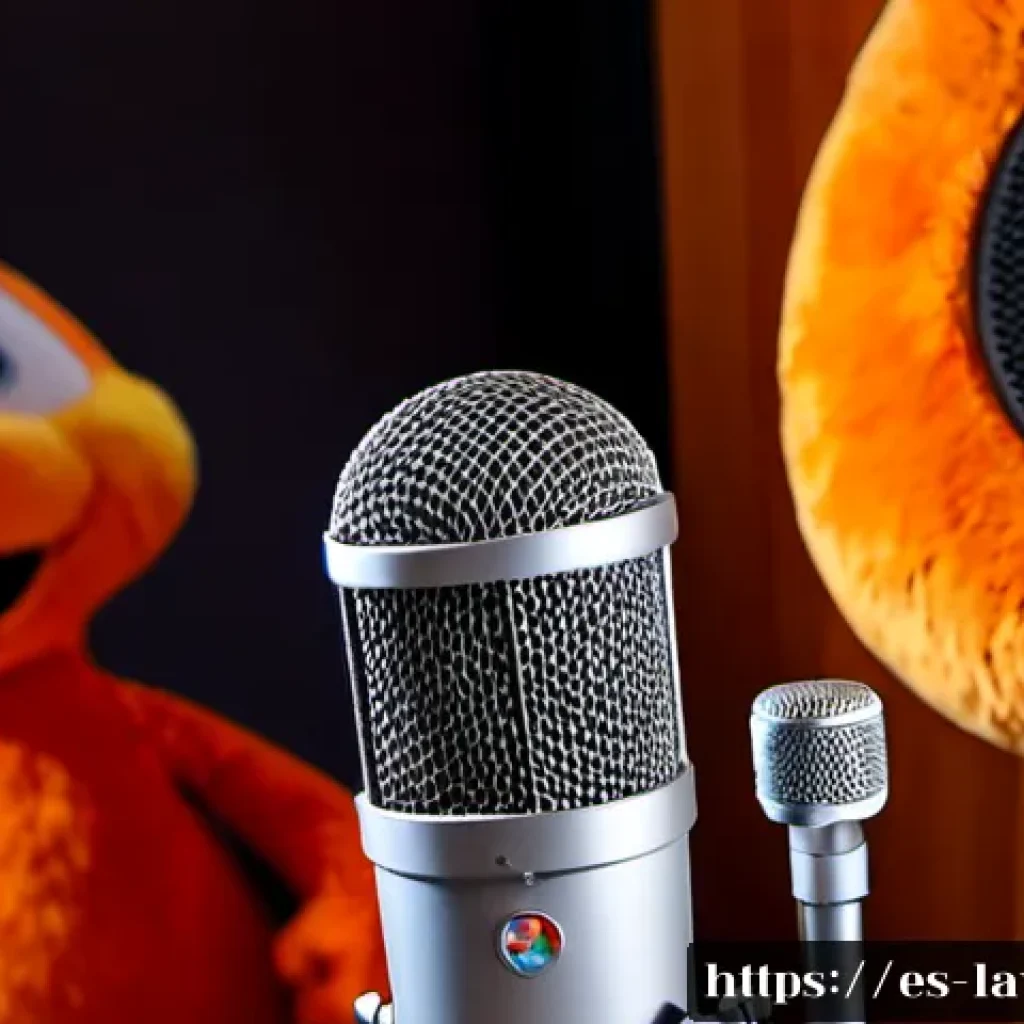 라바 캐릭터 성우 정보 - Photorealistic professional voice-recording studio in Madrid, a cheerful adult Spanish voice actor p...