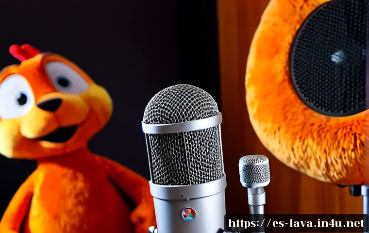 라바 캐릭터 성우 정보 - Photorealistic professional voice-recording studio in Madrid, a cheerful adult Spanish voice actor p...